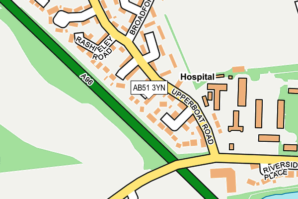 AB51 3YN map - OS OpenMap – Local (Ordnance Survey)