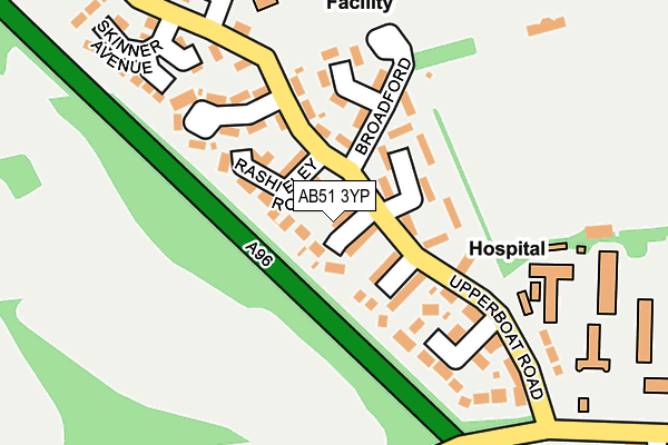 AB51 3YP map - OS OpenMap – Local (Ordnance Survey)