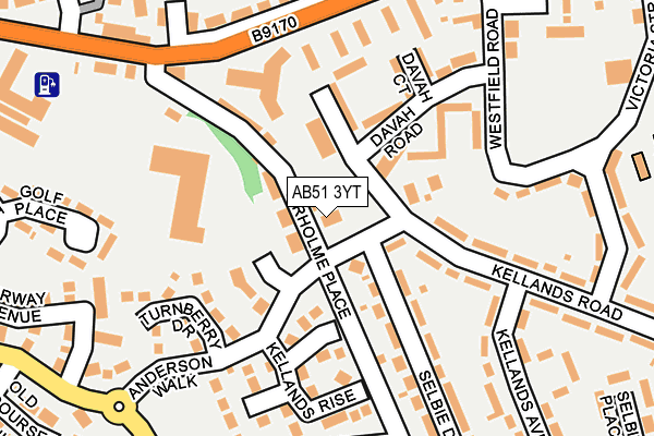 AB51 3YT map - OS OpenMap – Local (Ordnance Survey)