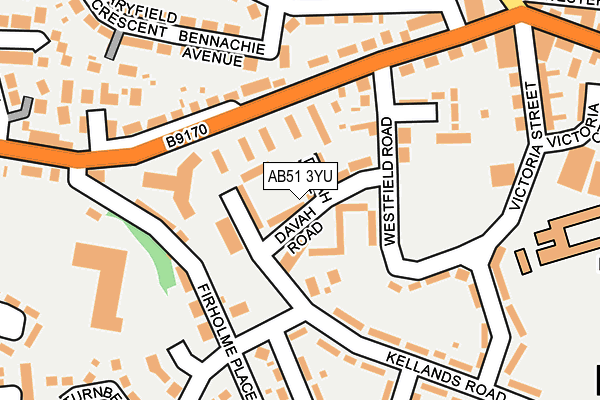 AB51 3YU map - OS OpenMap – Local (Ordnance Survey)