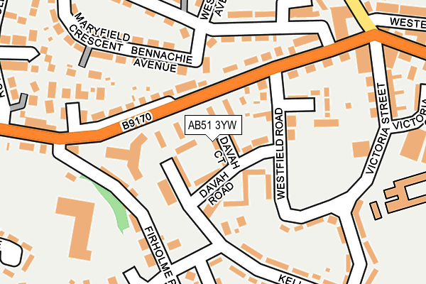 AB51 3YW map - OS OpenMap – Local (Ordnance Survey)