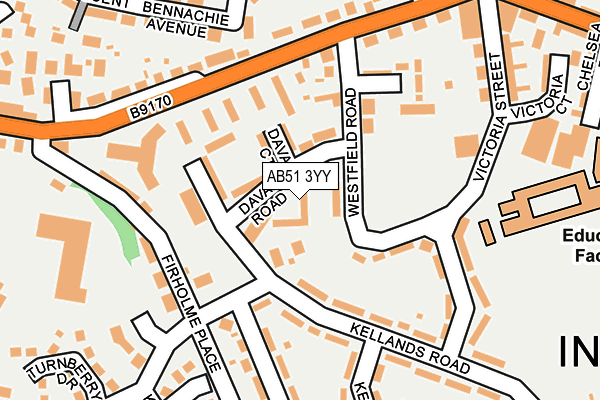 AB51 3YY map - OS OpenMap – Local (Ordnance Survey)