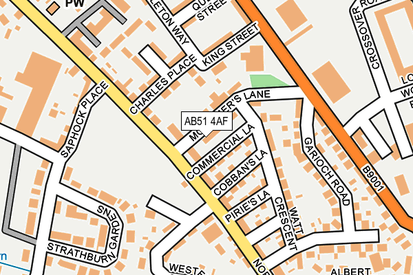 AB51 4AF map - OS OpenMap – Local (Ordnance Survey)