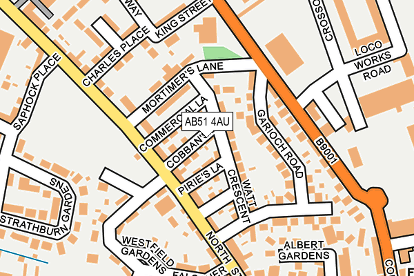AB51 4AU map - OS OpenMap – Local (Ordnance Survey)