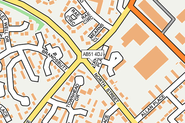 AB51 4DJ map - OS OpenMap – Local (Ordnance Survey)