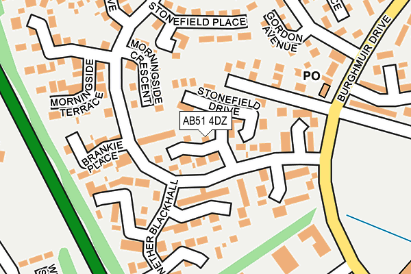 AB51 4DZ map - OS OpenMap – Local (Ordnance Survey)