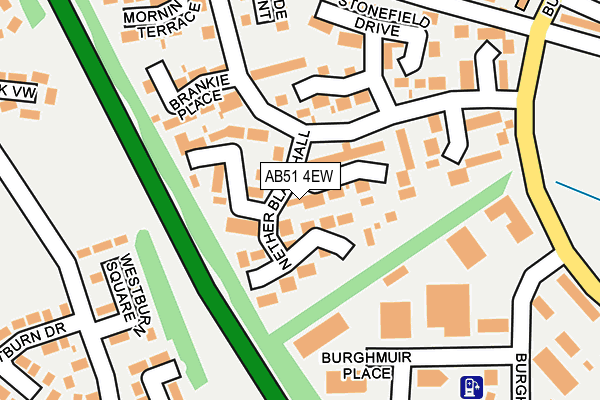 AB51 4EW map - OS OpenMap – Local (Ordnance Survey)