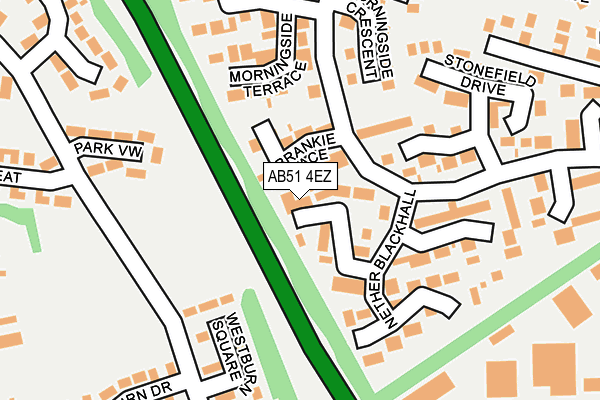 AB51 4EZ map - OS OpenMap – Local (Ordnance Survey)
