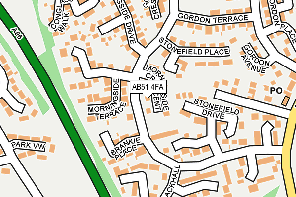 AB51 4FA map - OS OpenMap – Local (Ordnance Survey)