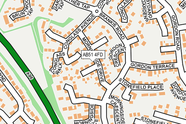AB51 4FD map - OS OpenMap – Local (Ordnance Survey)