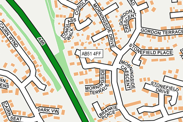 AB51 4FF map - OS OpenMap – Local (Ordnance Survey)
