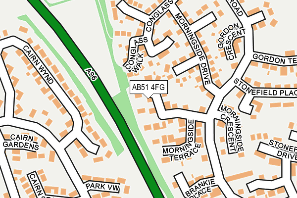 AB51 4FG map - OS OpenMap – Local (Ordnance Survey)