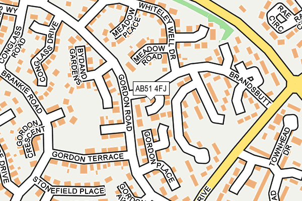AB51 4FJ map - OS OpenMap – Local (Ordnance Survey)