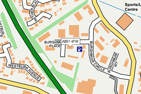 AB51 4FW map - OS OpenMap – Local (Ordnance Survey)