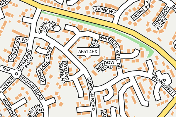AB51 4FX map - OS OpenMap – Local (Ordnance Survey)