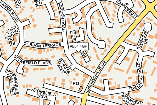 AB51 4GP map - OS OpenMap – Local (Ordnance Survey)