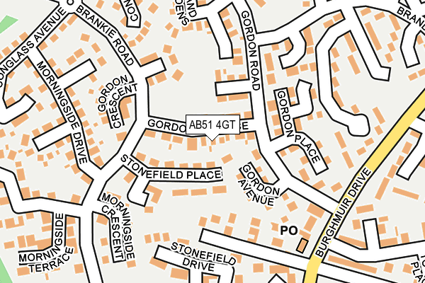 AB51 4GT map - OS OpenMap – Local (Ordnance Survey)