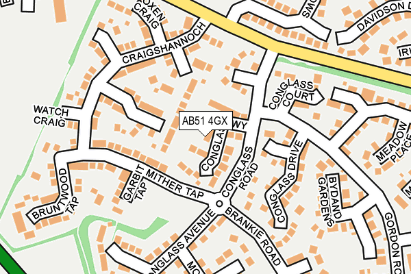 AB51 4GX map - OS OpenMap – Local (Ordnance Survey)