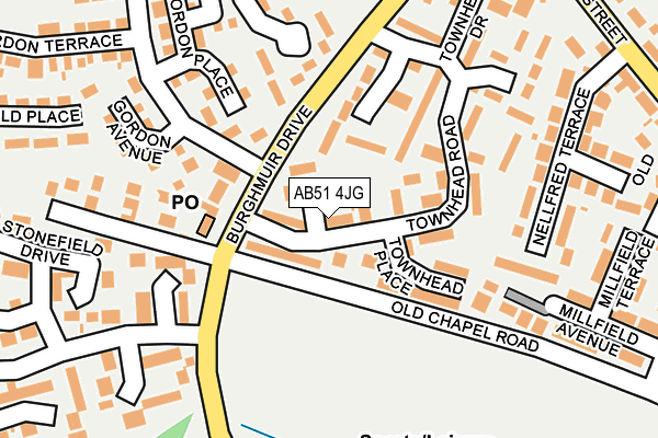 AB51 4JG map - OS OpenMap – Local (Ordnance Survey)