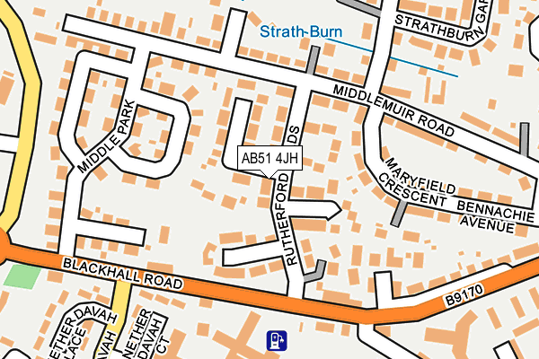 AB51 4JH map - OS OpenMap – Local (Ordnance Survey)