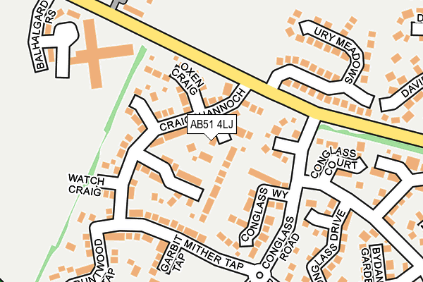 AB51 4LJ map - OS OpenMap – Local (Ordnance Survey)