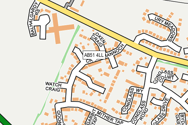 AB51 4LL map - OS OpenMap – Local (Ordnance Survey)