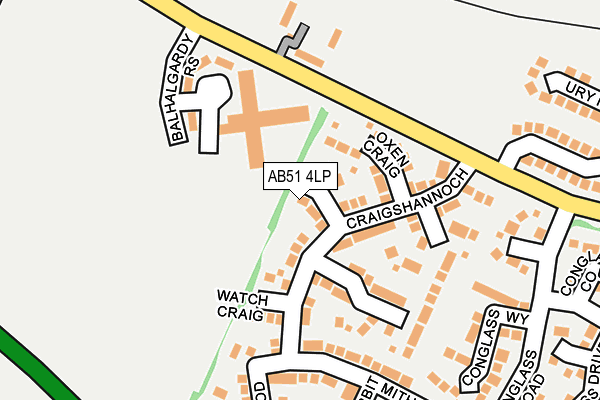 AB51 4LP map - OS OpenMap – Local (Ordnance Survey)