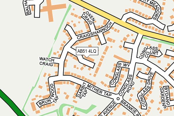 AB51 4LQ map - OS OpenMap – Local (Ordnance Survey)