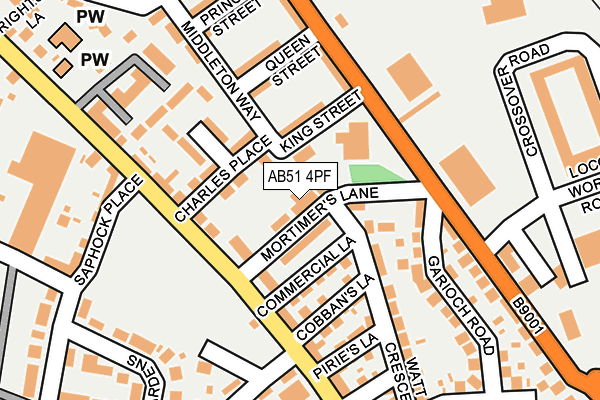 AB51 4PF map - OS OpenMap – Local (Ordnance Survey)