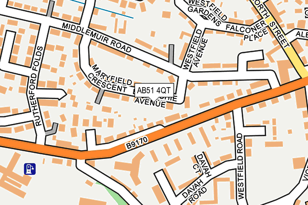 AB51 4QT map - OS OpenMap – Local (Ordnance Survey)