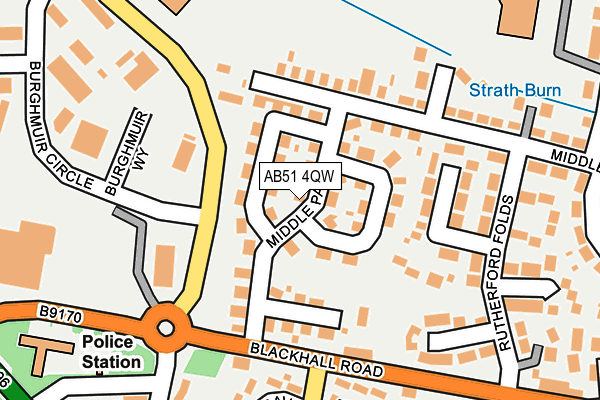 AB51 4QW map - OS OpenMap – Local (Ordnance Survey)