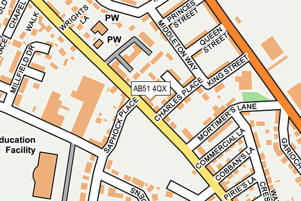 AB51 4QX map - OS OpenMap – Local (Ordnance Survey)