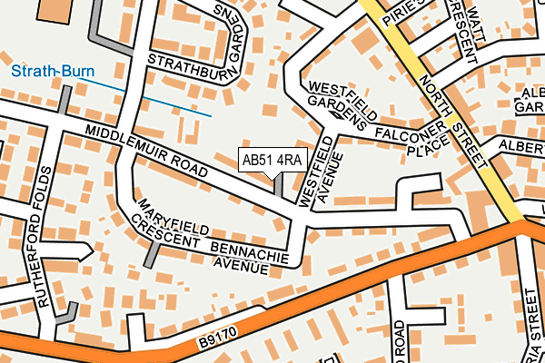 AB51 4RA map - OS OpenMap – Local (Ordnance Survey)
