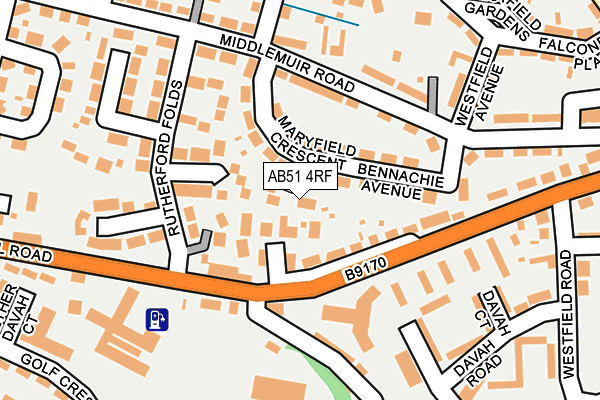 AB51 4RF map - OS OpenMap – Local (Ordnance Survey)