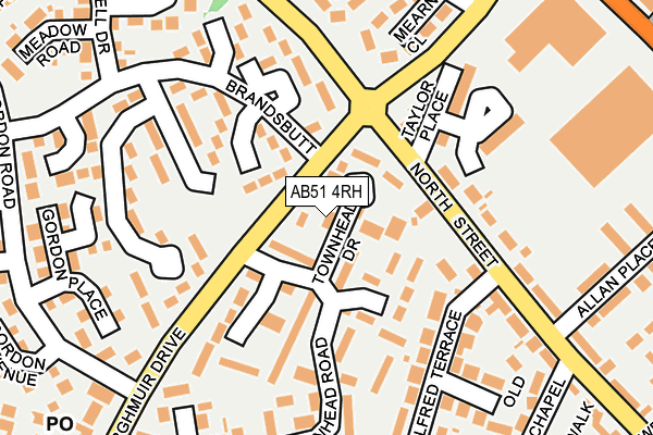 AB51 4RH map - OS OpenMap – Local (Ordnance Survey)