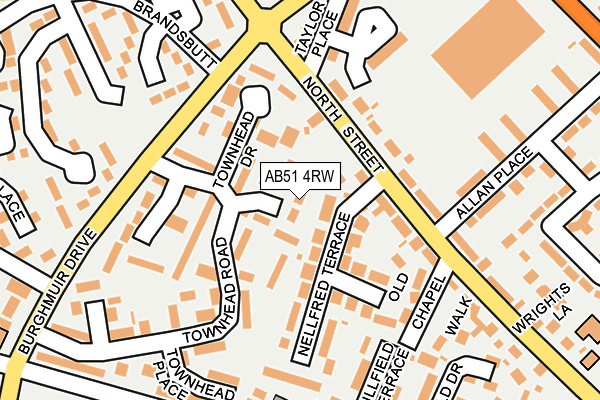 AB51 4RW map - OS OpenMap – Local (Ordnance Survey)