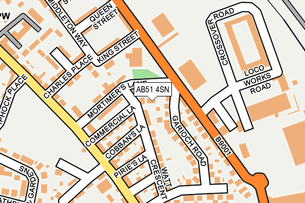 AB51 4SN map - OS OpenMap – Local (Ordnance Survey)