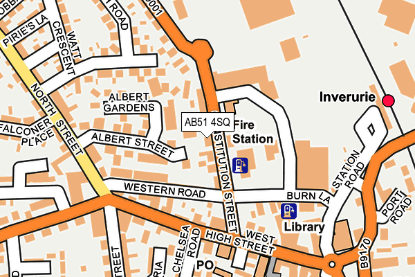 AB51 4SQ map - OS OpenMap – Local (Ordnance Survey)