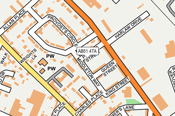 AB51 4TA map - OS OpenMap – Local (Ordnance Survey)