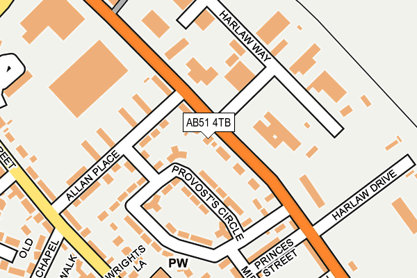 AB51 4TB map - OS OpenMap – Local (Ordnance Survey)