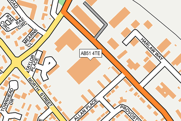 AB51 4TE map - OS OpenMap – Local (Ordnance Survey)