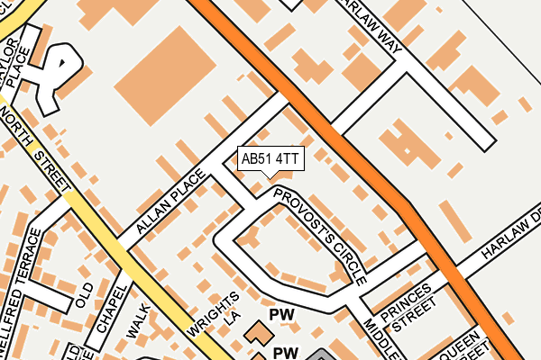 AB51 4TT map - OS OpenMap – Local (Ordnance Survey)