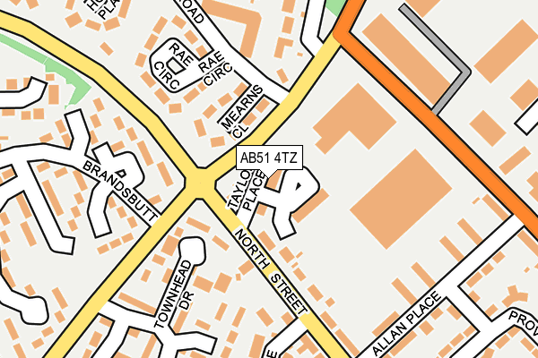 AB51 4TZ map - OS OpenMap – Local (Ordnance Survey)