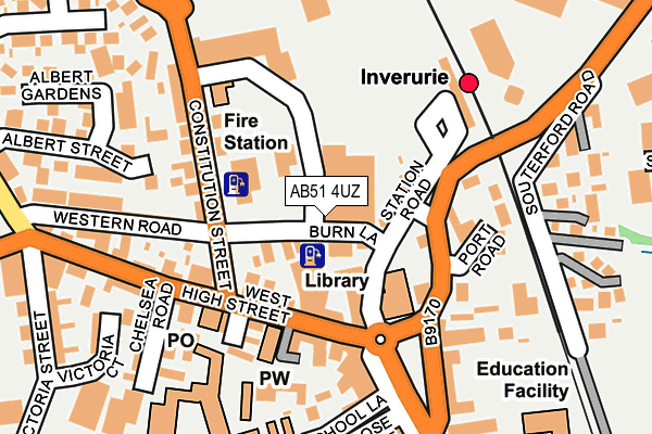 AB51 4UZ map - OS OpenMap – Local (Ordnance Survey)