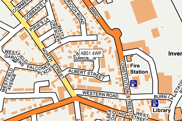 AB51 4WP map - OS OpenMap – Local (Ordnance Survey)