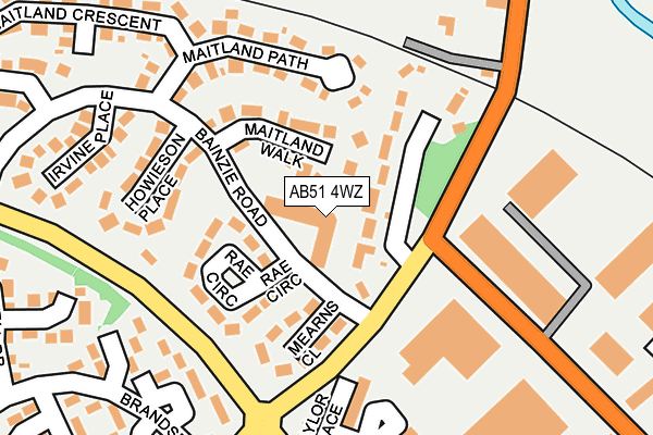 AB51 4WZ map - OS OpenMap – Local (Ordnance Survey)