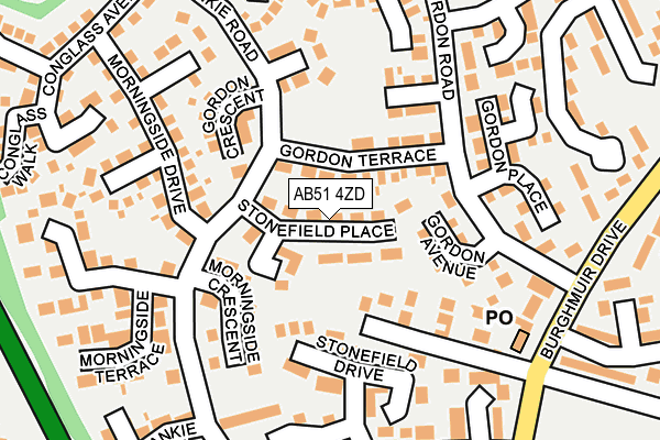 AB51 4ZD map - OS OpenMap – Local (Ordnance Survey)
