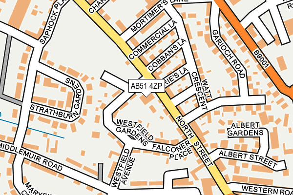 AB51 4ZP map - OS OpenMap – Local (Ordnance Survey)