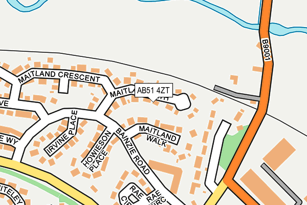 AB51 4ZT map - OS OpenMap – Local (Ordnance Survey)