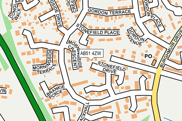 AB51 4ZW map - OS OpenMap – Local (Ordnance Survey)